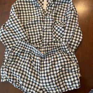 Auden Black and White Plaid Pajama Set